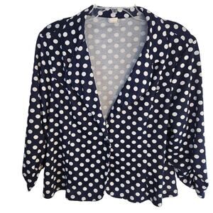 Vamp Women's Blazer 2X 2XL 2 X Blue Dot  Misses Plus Size 18W 20W Coat Jacket